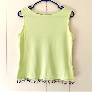 Vintage | 90s Beaded Chartreuse Tank